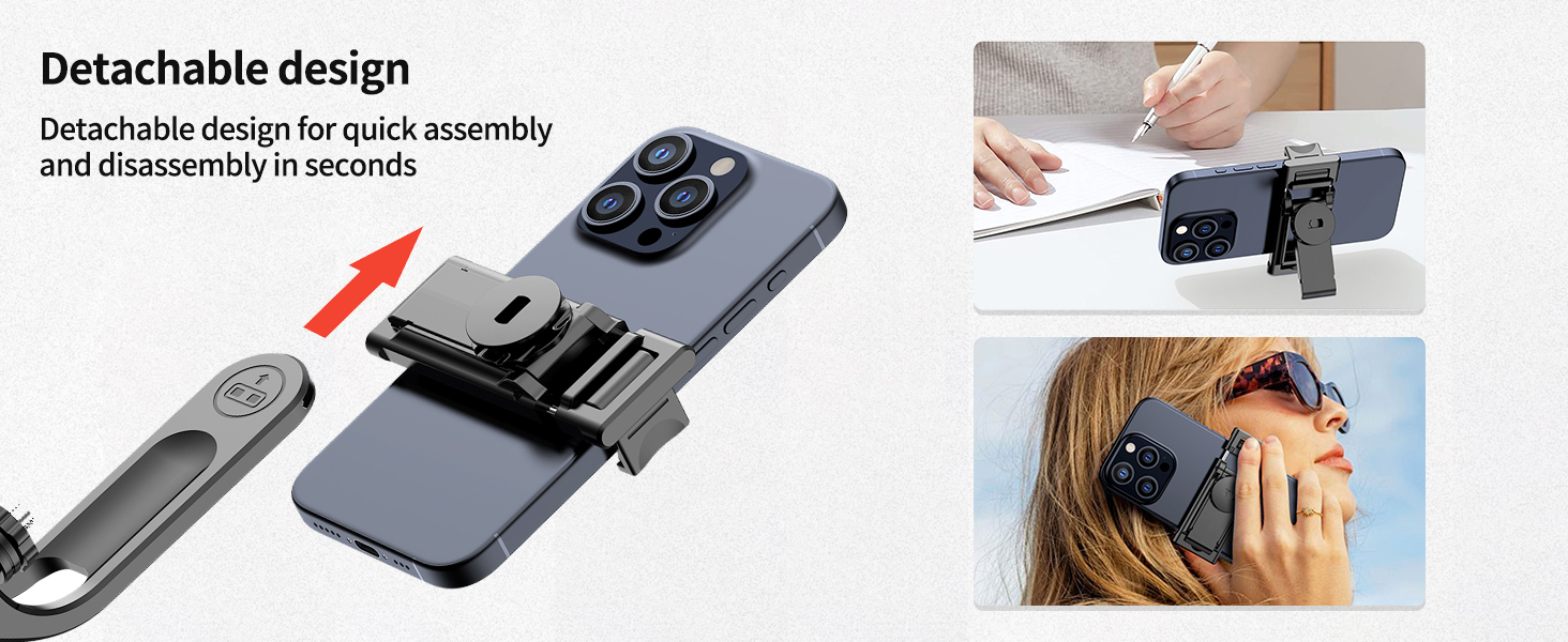 Selfie Stick Tripod, Extendable Tripod for Phone &amp;amp; Selfie Stick with Detachable Phone Holder