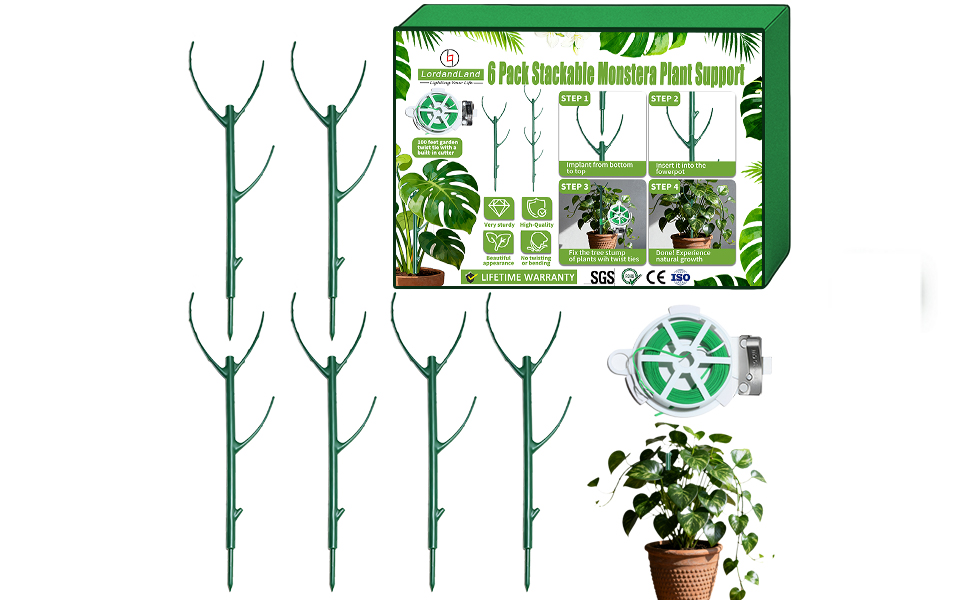 6pack Adjustable Plant Support Pole – Stackable Indoor