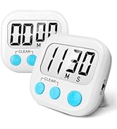 2 Pack Digital Kitchen Timer for Cooking Big Digits Loud Alarm Magnetic Backing Stand Cooking Tim...