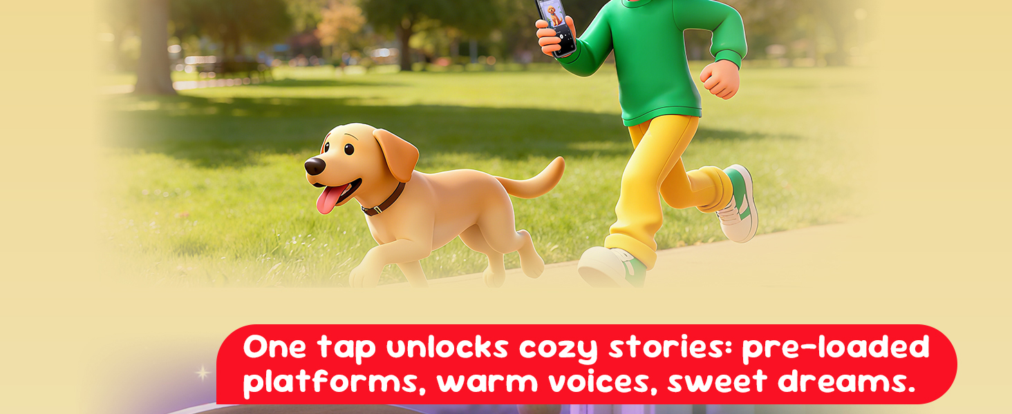 A boy running outdoors with music, headphones on, enjoying the joyful energy of movement.