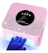 LimeGirl UV LED Nail Lamp Kit for Gel Polish Professional Fast Curing Pink Dryer Light Set with U...
