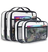 holay 4 Packs PVC Zippered Blocks Set, Toy, Clay, Board game Storage Organizer Case (Name Tag, Ma...