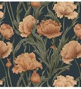 HeloHo Peel and Stick Wallpaper Vintage Floral Contact Paper Boho Flower Wallpaper Removable Self...