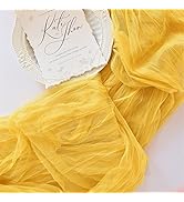 Joanlody Yellow Cheesecloth Table Runner 10Ft Rustic Gauze Table Runner 38x120 Inches Boho Tablec...