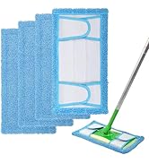 Reusable Mop Pad for Swiffer Sweeper Mop, 12.5'' Microfiber Mop Pad Refill Washable for Hard Floo...