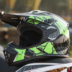 motocross helmet color green