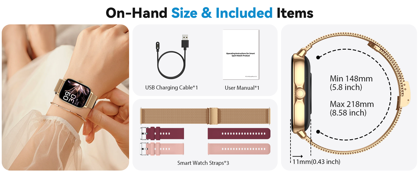 item sizes and contents