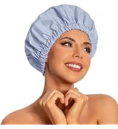 Reusable Shower Cap for Women, Large Waterproof Shower Bonnet Washable Elastic Band Bath Hair Hat...