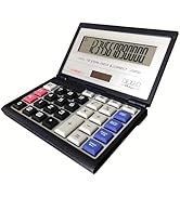 Maizoon Folding Portable Calculator with 14-Digit Large Screen Display Solar Energy and Battery D...