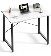 DUMOS 32 Inch Small Computer Desk for Home Office, Modern Study Work Table Simple Style for Bedro...