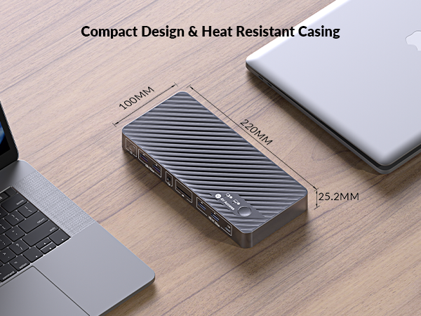 KVM switch docking station for macbook and PC 2 monitors, plug and play