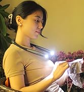 TSINGREE Upgraded LED Neck Reading Light, Book Light, Rechargeable, 3 Colors &amp; 3 Brightness Adjus...