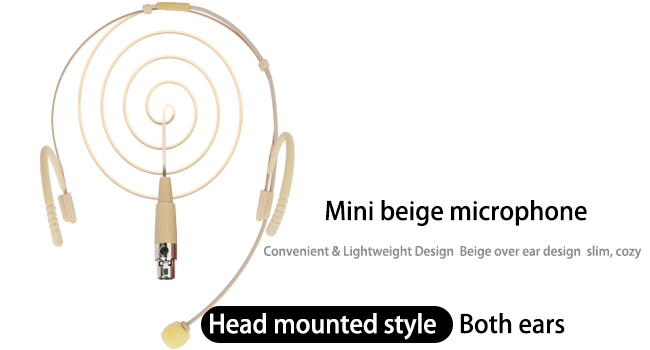 Beige Ear Hanging Microphone