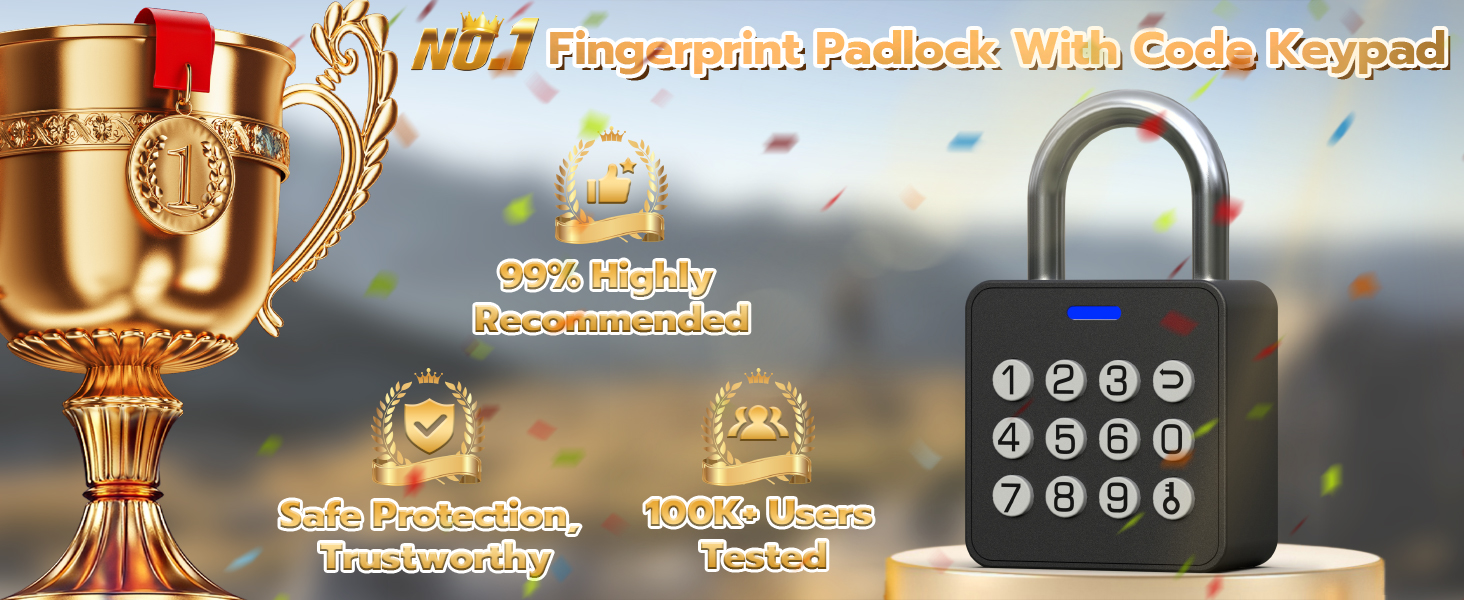 Fingerprint Padlock With Code Keypad