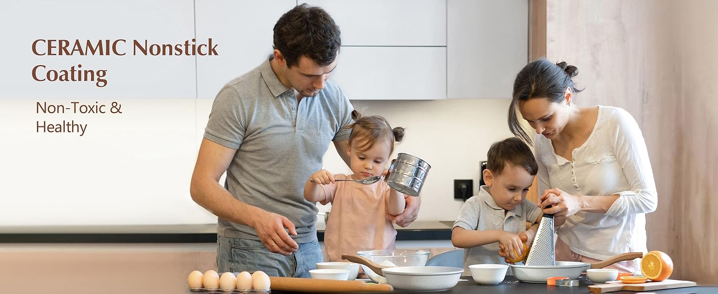 ceramic frying pan with lid