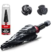EZARC Step Drill Bit for Metal, M35 Cobalt Step Drill Spiral Flute Unibit Step Drill Bit (1/4''-3...