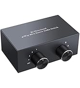 PROZOR 4-Way Stereo L/R Sound Channel Bi-Directional Audio Switcher, 2 in 4 Out or 4 in 2 Out Aud...