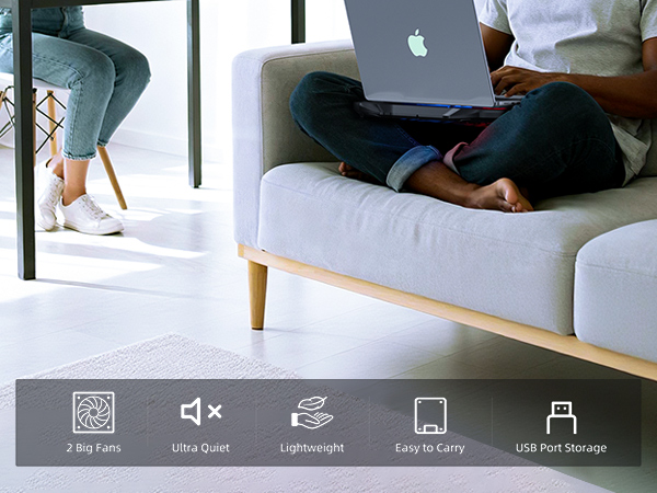 LIANGSTAR 2 Quiet Fan Laptop Cooling Pad