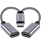 NCGGY USB C Splitter 1 in 2 Out,Hi-Fi Audio Adapter,Dual USB C Headphone and Charger Adapter Supp...