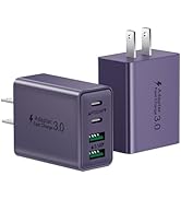 2-Pack USB C Charger Block, 40W USB C Charger Fast Charging Block, 4-Port USBC PD Power Adapter +...