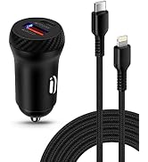 iPhone Car Charger, [Apple MFi Certified] USB C to Lightning Cable 3FT for iPhone 14 13 12 11 Pro...