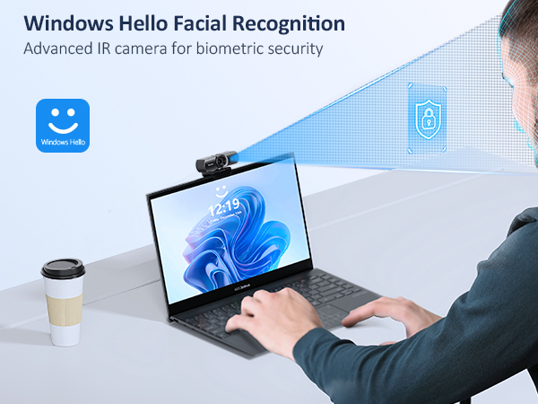 The man using HelloCam Pro unlocked his computer with Face ID.