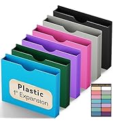 NORDUN Plastic Expanding File Jacket Letter Size,1 Inch Reinforced Expandable Sides Manila Folder...