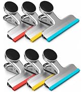 HOUSE AGAIN Chip Clips Bag Clips, 6 Pack Strong Magnetic Bag Clip Silicone-Covered Edges No Scrat...