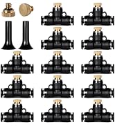 12 Pack Brass Misting Nozzles Outdoor Cooling System with 12 Heavy Duty Misting Nozzle,12 Tees,2 ...