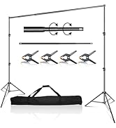 EMART 10 x 10 ft Photo Video Studio Heavy Duty Adjustable Backdrop Support System Kit, Muslin Bac...