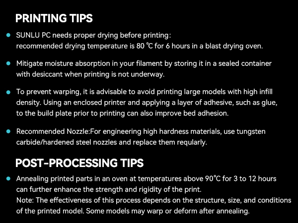 sunlu 3d printer filament PC 1.75mm filament 3d printing engineering filament 1kg natural white(1)