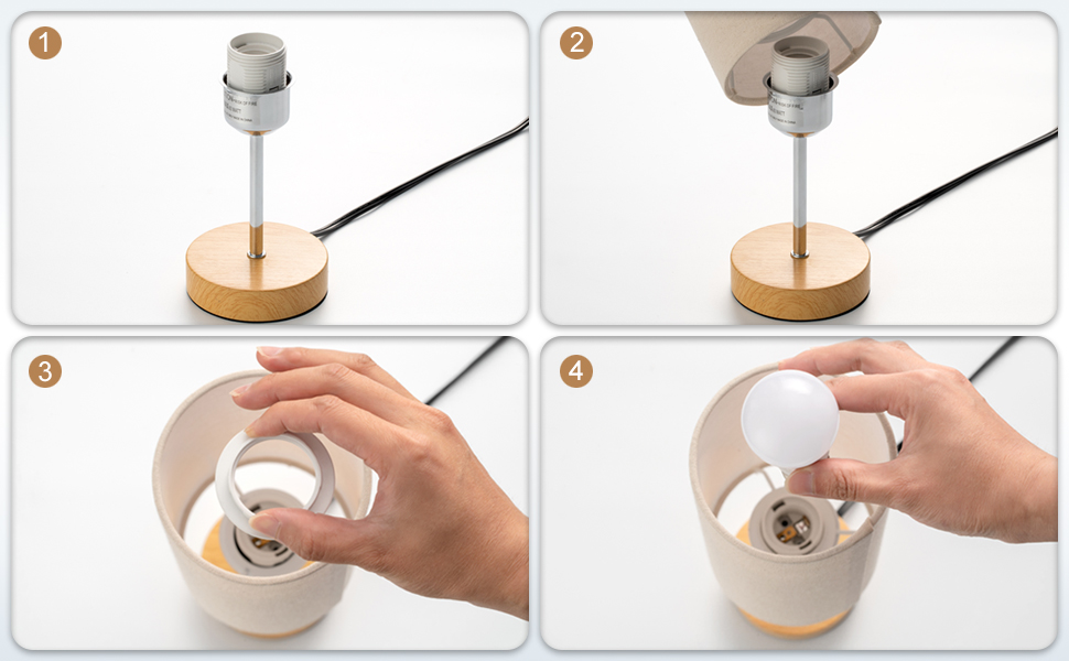 Small Nightstand Table Lamp for Bedroom