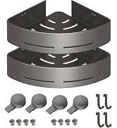 PHX Grove Corner Shower Caddy 2-Pack, Suction Cup Bathroom Shower Organizer with Hooks, No Drilli...