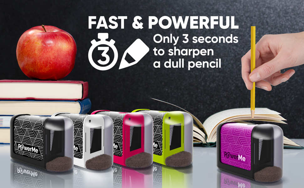 Fast &amp; Powerful! Only 3 seconds to sharpen a dull pencil