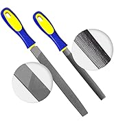 KALIM 2-Piece 6'' &amp; 8'' Heavy Duty File Set - 6'' Half Round/8'' Flat High Carbon Hardened Steel ...