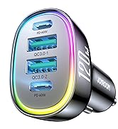 120W for iPhone 17 Pro Car Charger, Dual PD 60W Car Charger USB C Fast Charging with 60W Type C C...