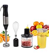 4 In 1 Multifunctional Hand Blender, Immersion Hand Blender, Stainless Steel Food Processor 700ml...