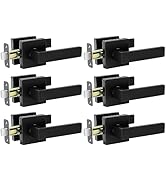 AEEKEL Matte Black Door Handle Interior Door Knob Passage Levers Set (No Lock), 6 Pack Heavy Duty...