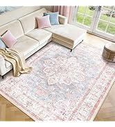 CAPALOCA Machine Washable Rugs Nursery Rug 8x10 Cute Girl Non Slip Low Pile Water Repellent Soft ...