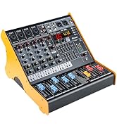 Jindaaudio Audio Mixer 5 Channel, DJ Mixer with Power Amplifier, 2*180W Power Output Powered Mixe...