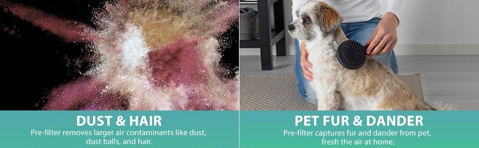 the filter help you to remove smoke, cooking odors and particles