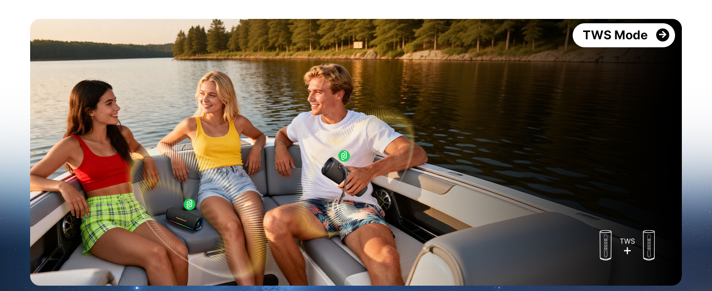 outdoor bluetooth speakers with TWS connect