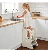 Toddler Step Stool for Bathroom Sink Adjustable Kids 3 Step Stool with Handles and Safety Non-Sli...