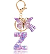 HaimiLiya Initial Keychains for Women Girls with Tassel Butterfly, Cute Letter Keychain Charm for...
