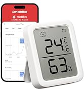 SwitchBot Thermometer Hygrometer, Bluetooth Indoor Humidity Meter for Home, Temperature Sensor wi...