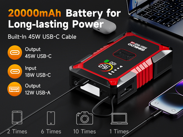 long-lasting battery jumper starter portable