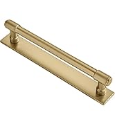 khtumeware 5 Pack 8 Inch Center to Center Champagne Bronze Cabinet Pull Backplate with Base Plate...