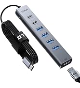intpw USB C Hub, 8-in-1 Multiport Adapter with 4K@60Hz HDMI, 4 USB 3.0 5Gbps Ports, 2 USB-C Ports...