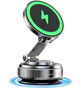 for MagSafe Car Mount Charger, 15W Fast Charging Magnetic Wireless Car Charger, Vacuum Magnetic P...