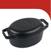A cast-iron pot with loop handles.